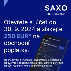 Saxo Bank investování 250 EUR bonus