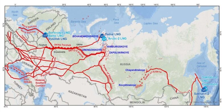 Rusko plynovody a LNG terminály