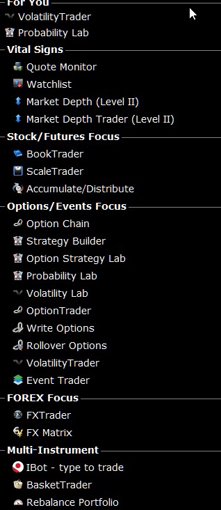 Interactive Brokers trading nástroje