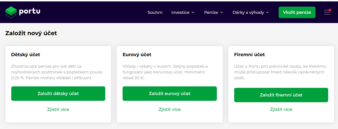 20250916 Jak založit dětský účet Portu