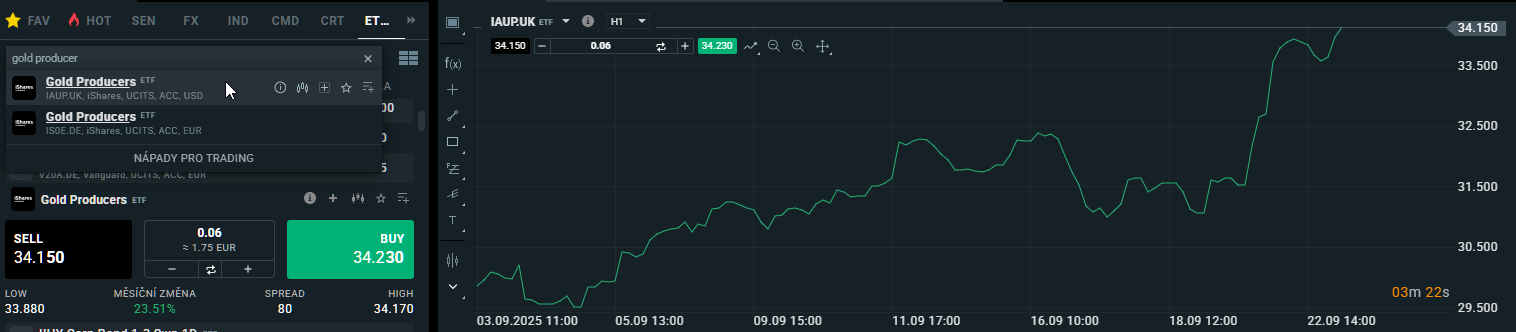 20250923 producenti zlata ETF u XTB